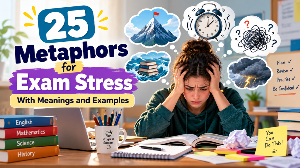 25 metaphors for exam stress with meanings and examples for students