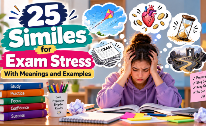 25 similes for exam stress and nervousness with meanings and examples
